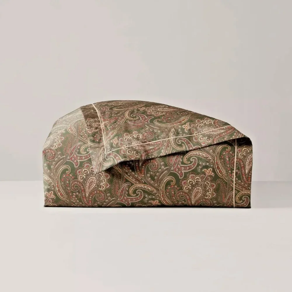NEW 1pc RALPH LAUREN Heritage Paisley Sage Green FULL / QUEEN Sateen Duvet Cover